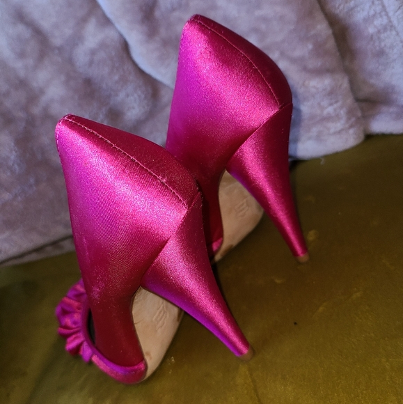 BCBGMaxAzria Pink Satin Heels - Picture 2 of 7